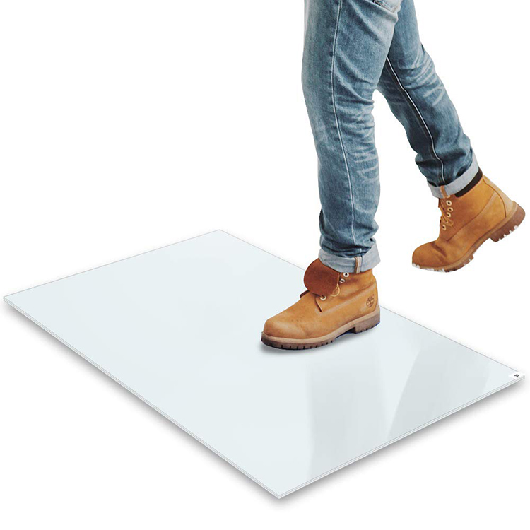 White Sticky Mat for Construction or Cleanroom Floor Removes Dirt Dust Debris Sand Hair - Includes Handheld Mat